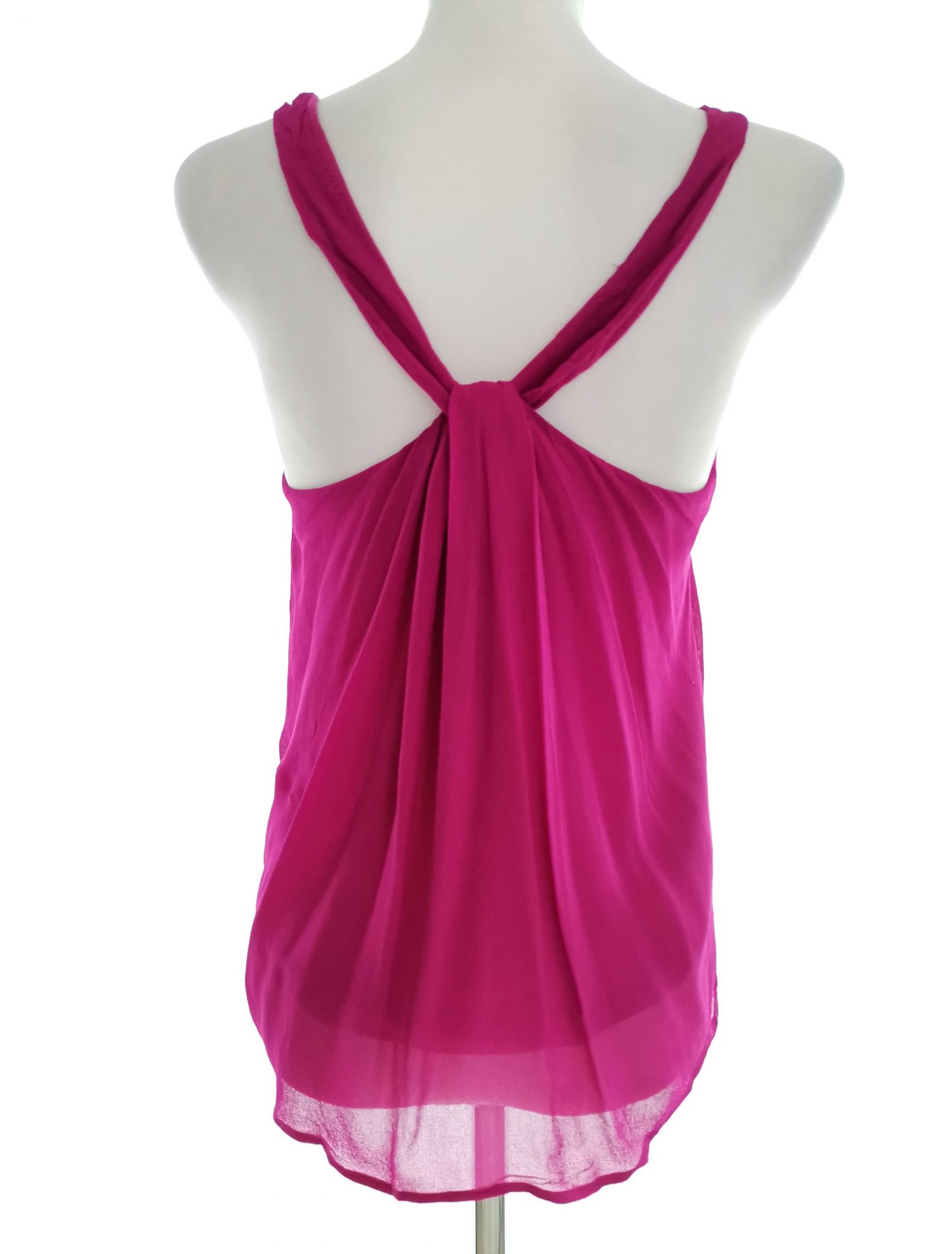 Massimo dutti Stl XS Färg Fuchsia Rund urringning Blus Ärmlös