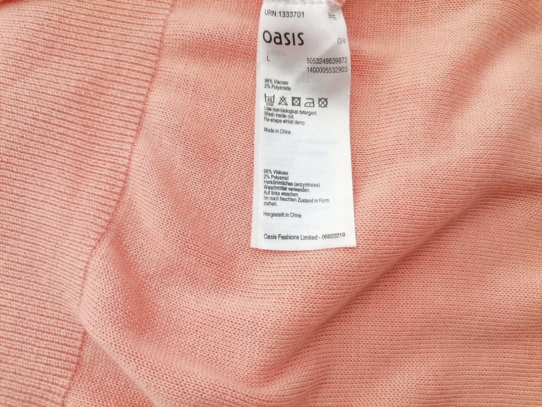 Oasis Stl L Färg Rosa V-ringning Tunika blus Kortärmad Material Viskos