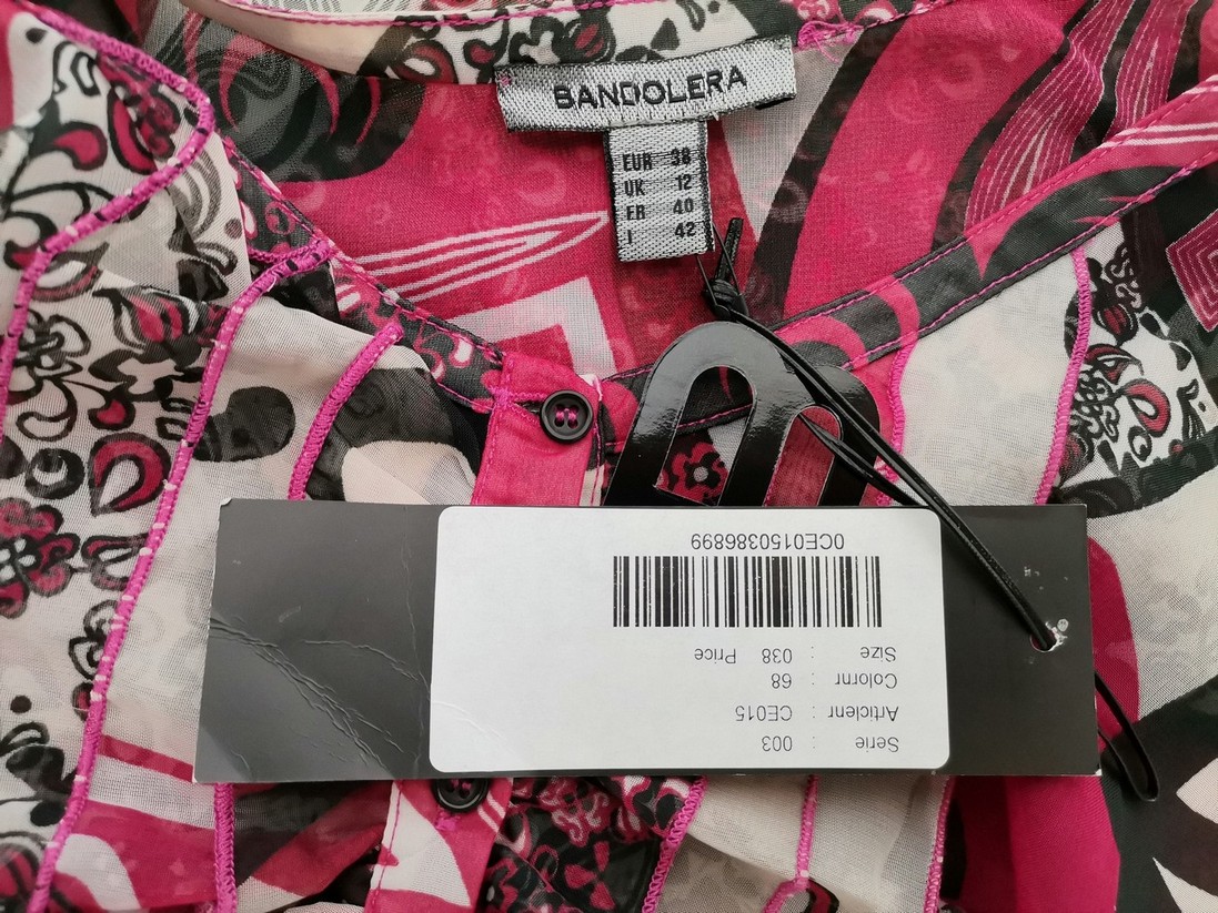 BANDOLERA Stl 38 Färg Rosa V-ringning Knäppt Blus Ärmlös