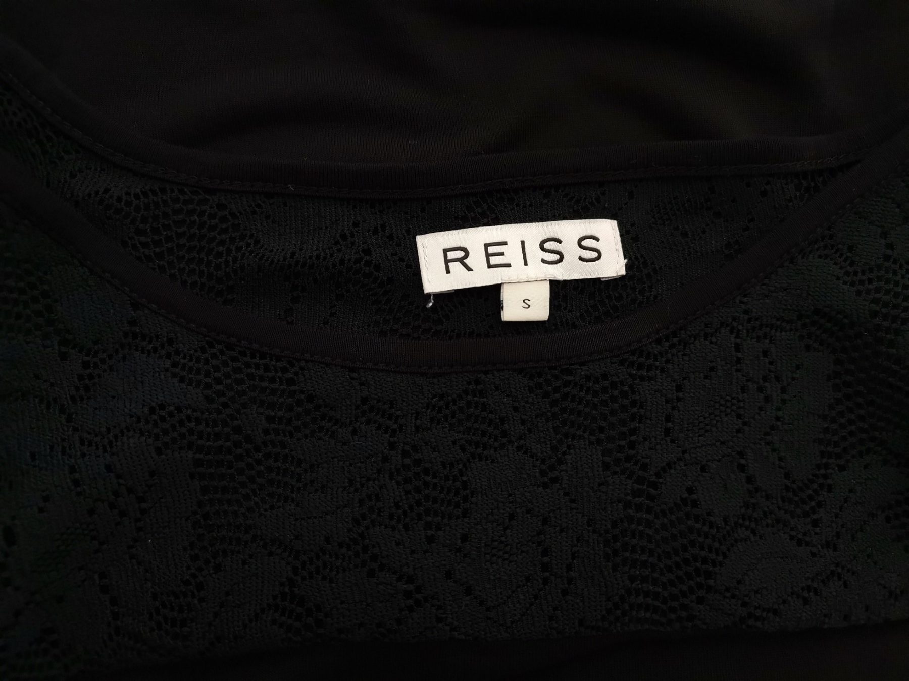 Reiss Stl S Färg Svart Rund urringning Blus Långärmad Material Viskos 100%