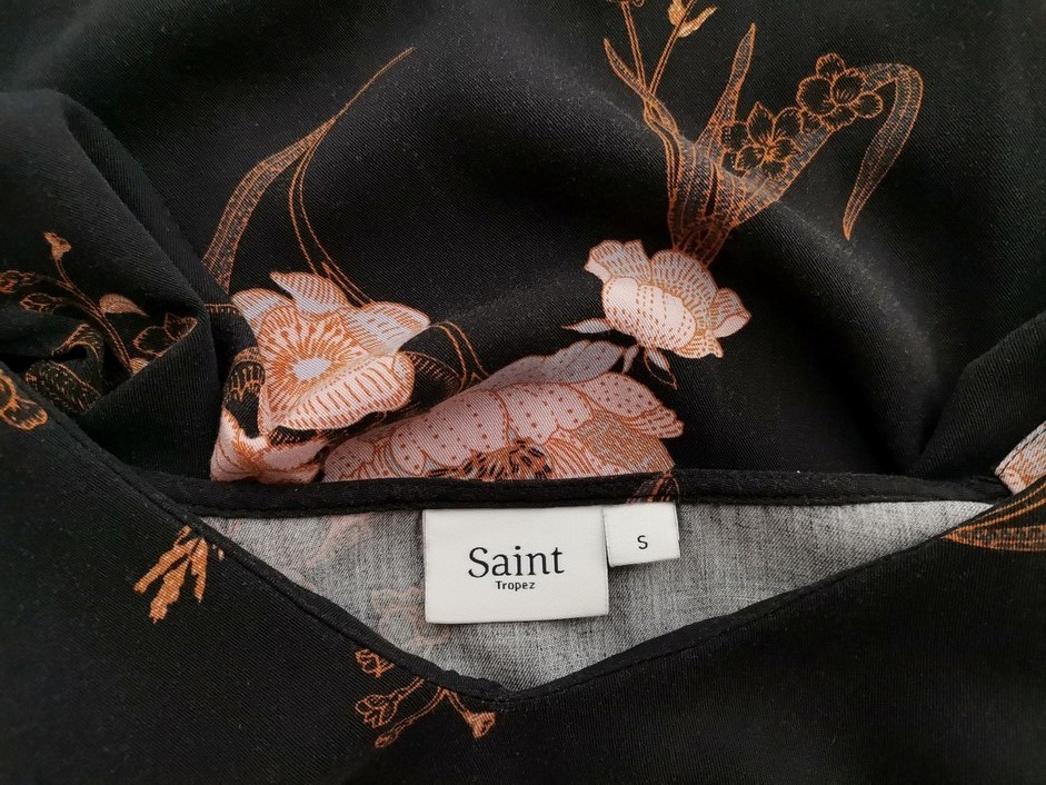 Saint tropez Stl S Färg Svart V-ringning Blus Långärmad Material Viskos 100%