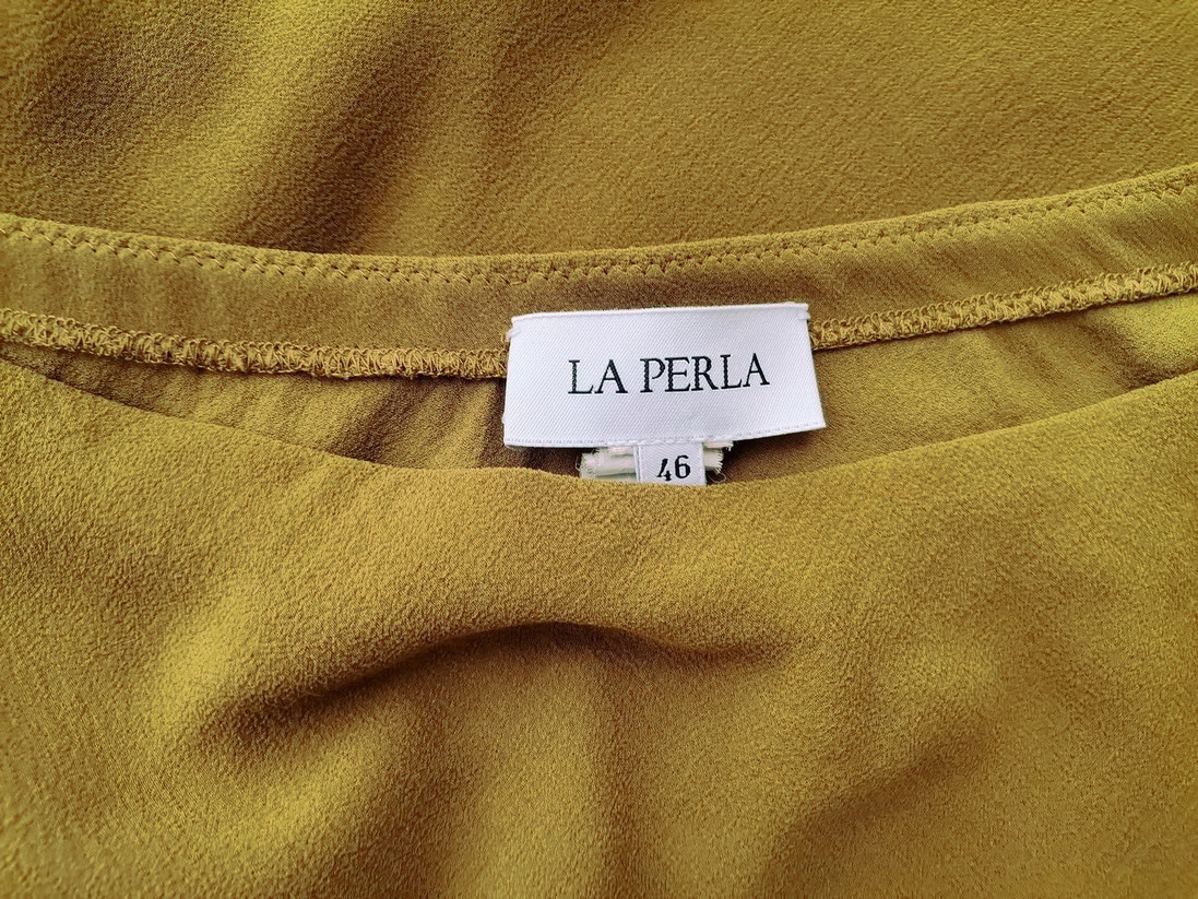 La Perla Italy Stl 46 (40) Färg Khaki A-linjekjol Midi Material Siden 100%