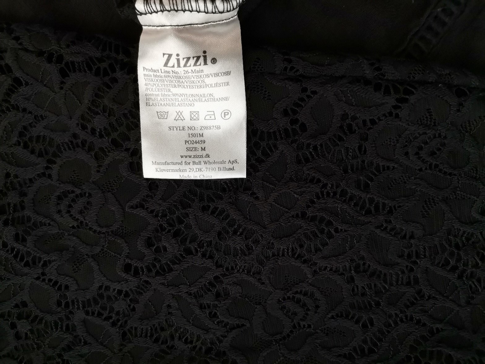 Zizzi Stl M Färg Svart Rund urringning Tunika blus Långärmad Material Viskos