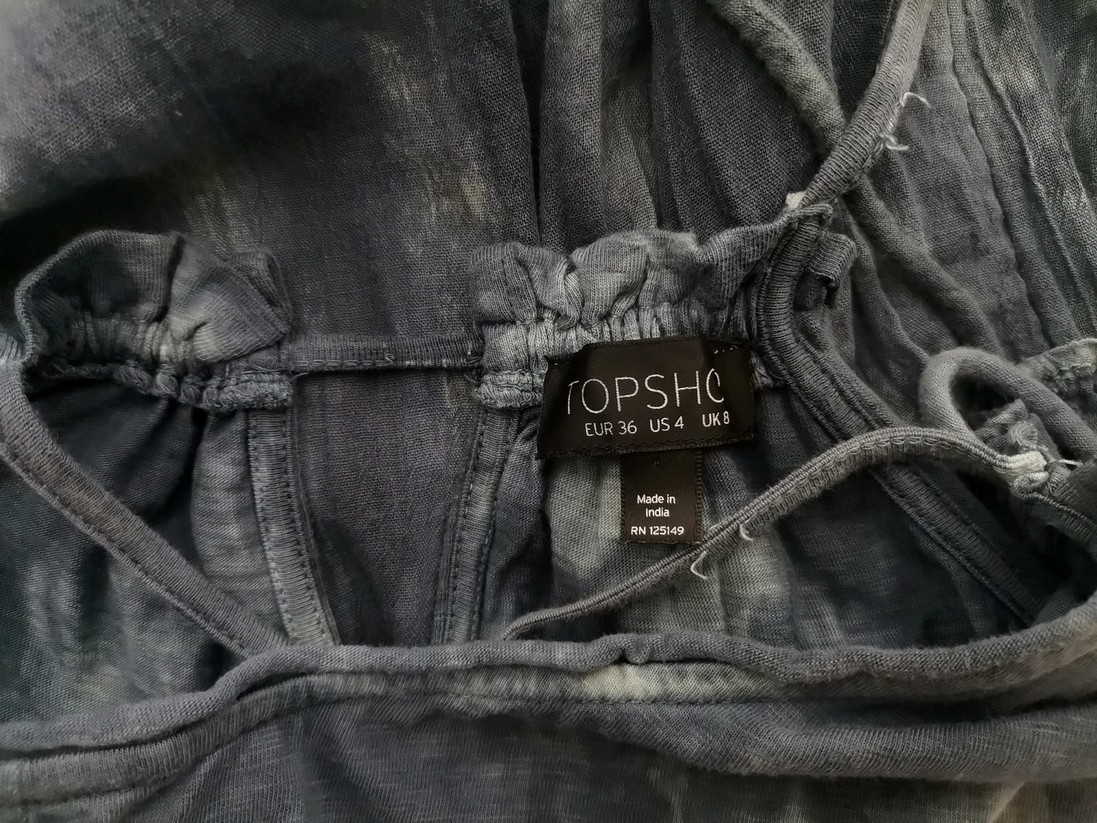 Topshop Stl 36 Färg Blå Kvadratisk urringning Tunika blus Ärmlös Material Bomull 100%