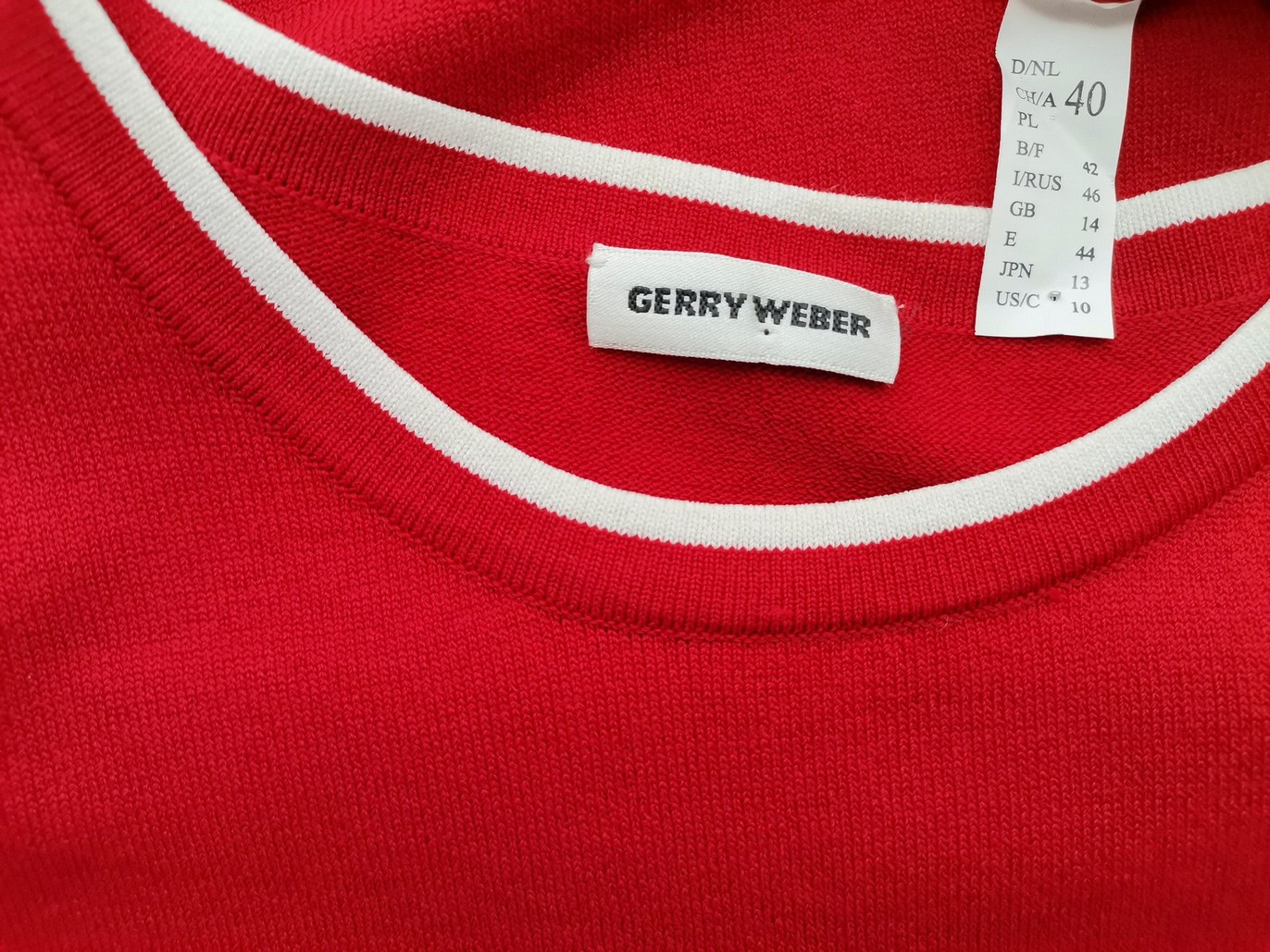 Gerry weber Stl 40 Färg Röd Rund urringning Blus Ärmlös Material Viskos