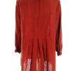 Gudrun Sjödén Stl M Färg Orange Rund urringning Tunika blus ärm 3/4 Material Lin 100%