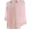 Dorothy perkins Stl 14 (42) Färg Rosa Ränder Krage Knäppt Skjort Blus ärm 3/4 Material Viskos