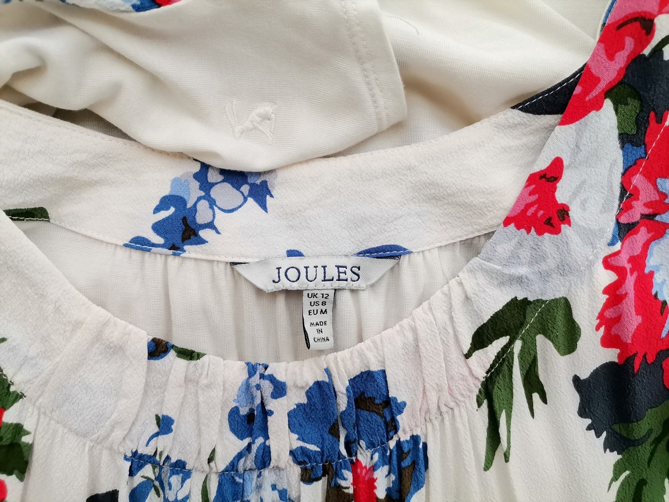 Joules Stl 12 (40) Färg Vit Rund urringning Blus Ärmlös Material Viskos 100%