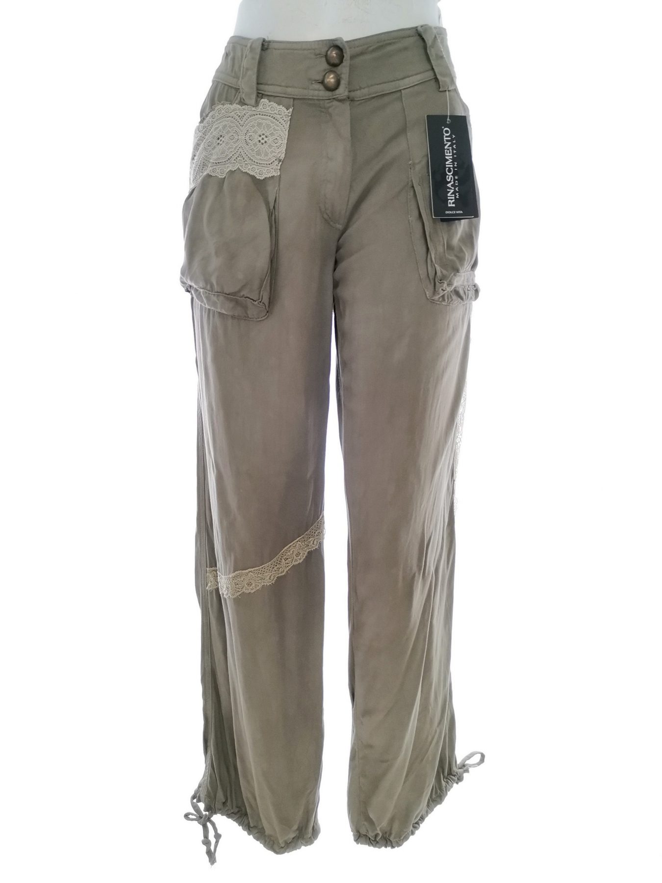 Rinascimento Stl M Färg Khaki Casual Byxor Material Viskos 100%