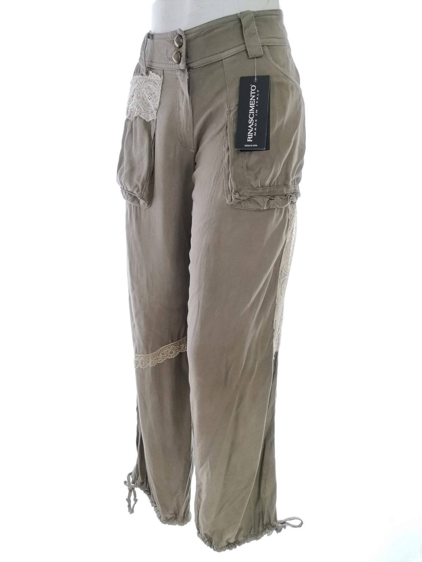 Rinascimento Stl M Färg Khaki Casual Byxor Material Viskos 100%