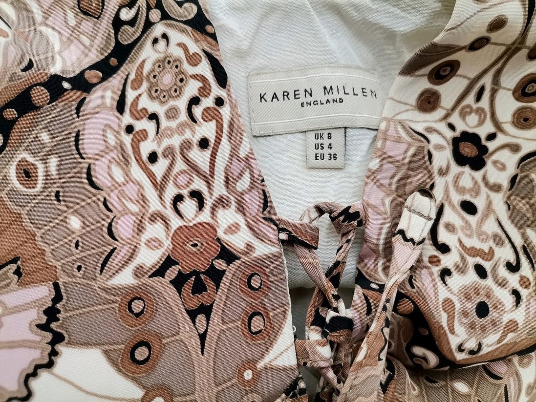 Karen MILLEN Stl 8 (36) Färg Brun Halter Blus Ärmlös Material Siden