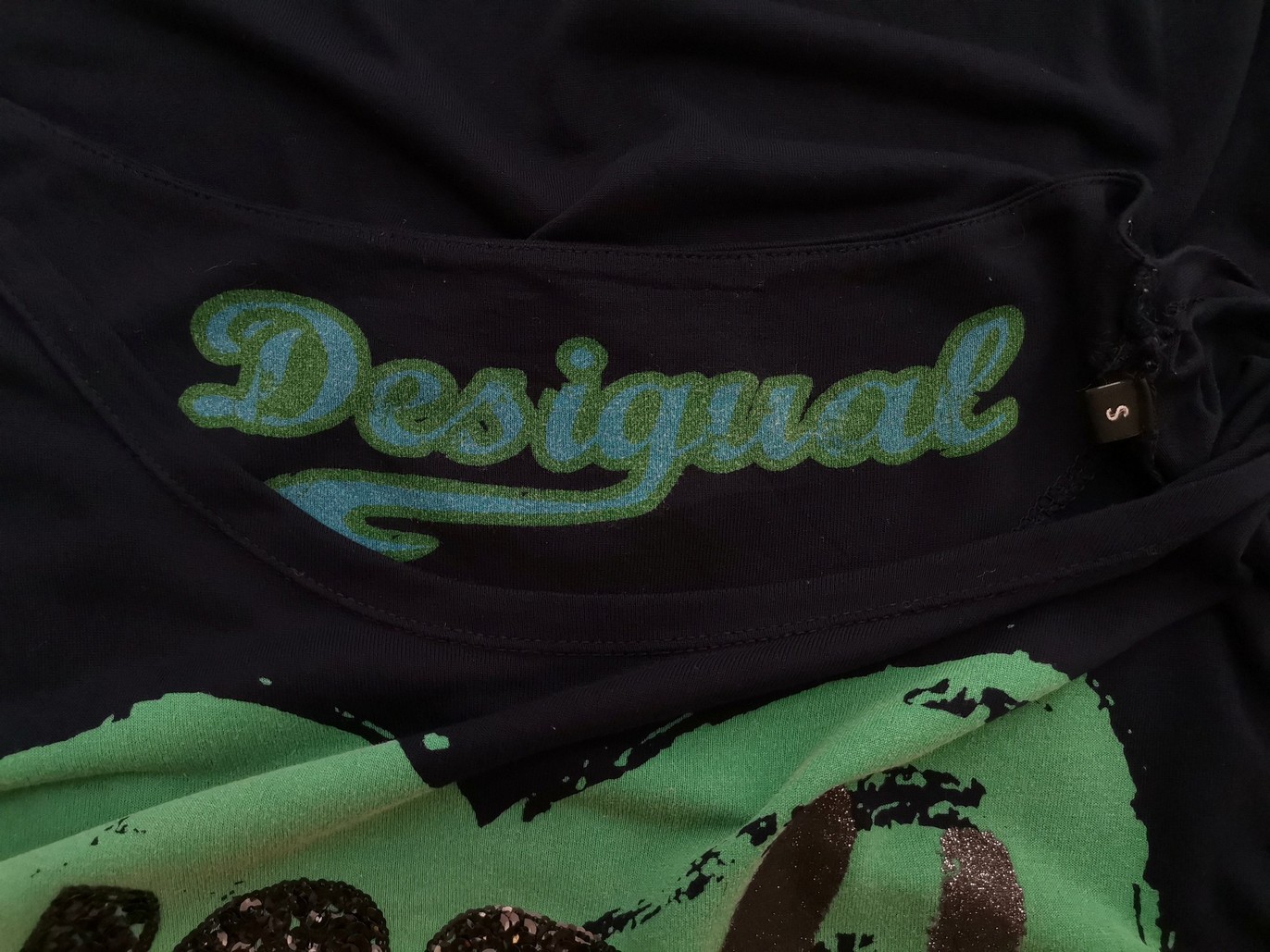 DESIGUAL Stl S Färg Marinblå Rund urringning Blus Kortärmad