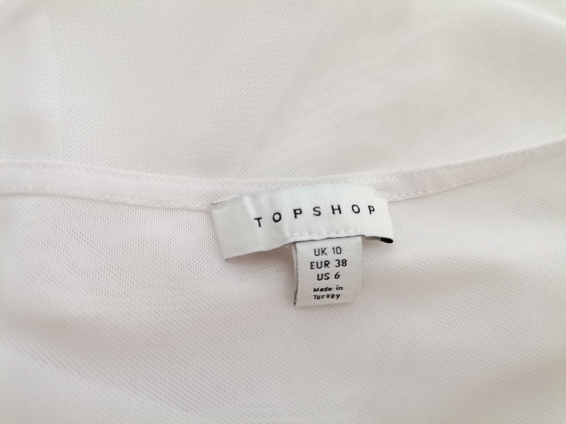 Topshop Stl 10 (38) Färg Vit Kvadratisk urringning Blus Kortärmad