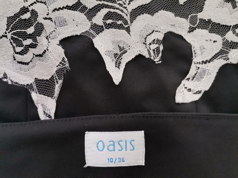 Oasis Stl 10 (36) Färg Svart Halter Maxi Klänning Ärmlös Lång