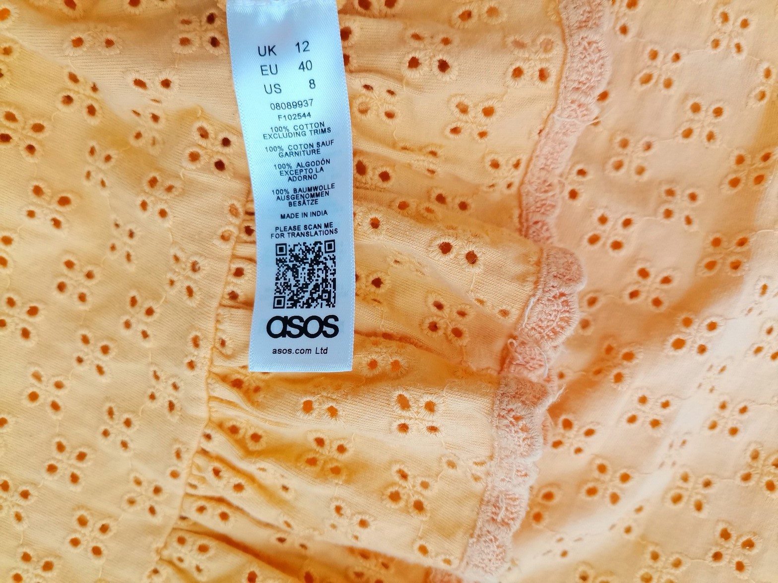 ASOS Stl 12 (40) Färg Orange Casual Byxor Material Bomull 100%