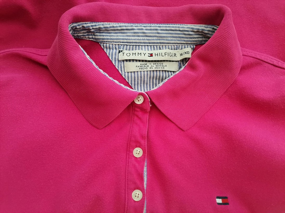 Tommy hilfiger Stl XL Färg Rosa Krage Pikétröja Kortärmad Material Bomull