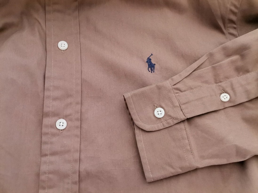 Ralph Lauren Stl L Färg Brun Krage Herr skjorta, casual Långärmad Material Bomull 100%