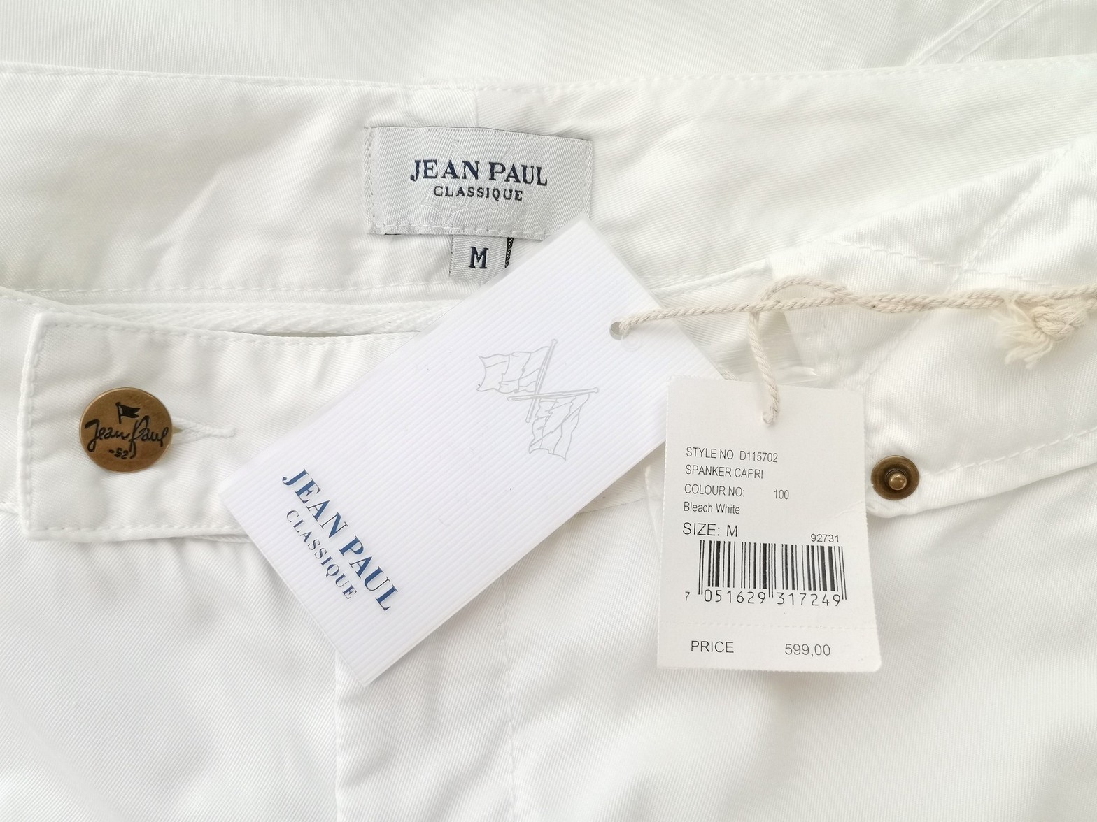 Jean paul Stl M Färg Vit Capribyxor Material Bomull 100%