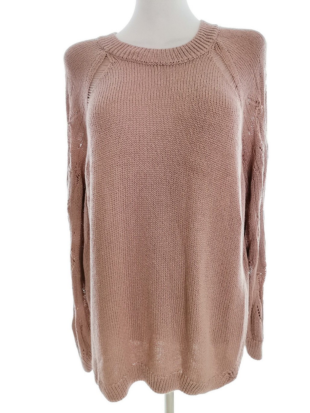 River island Stl L Färg Pudrig Rosa Rund urringning Stickad Tunika Blus Långärmad Material Akryl 100%