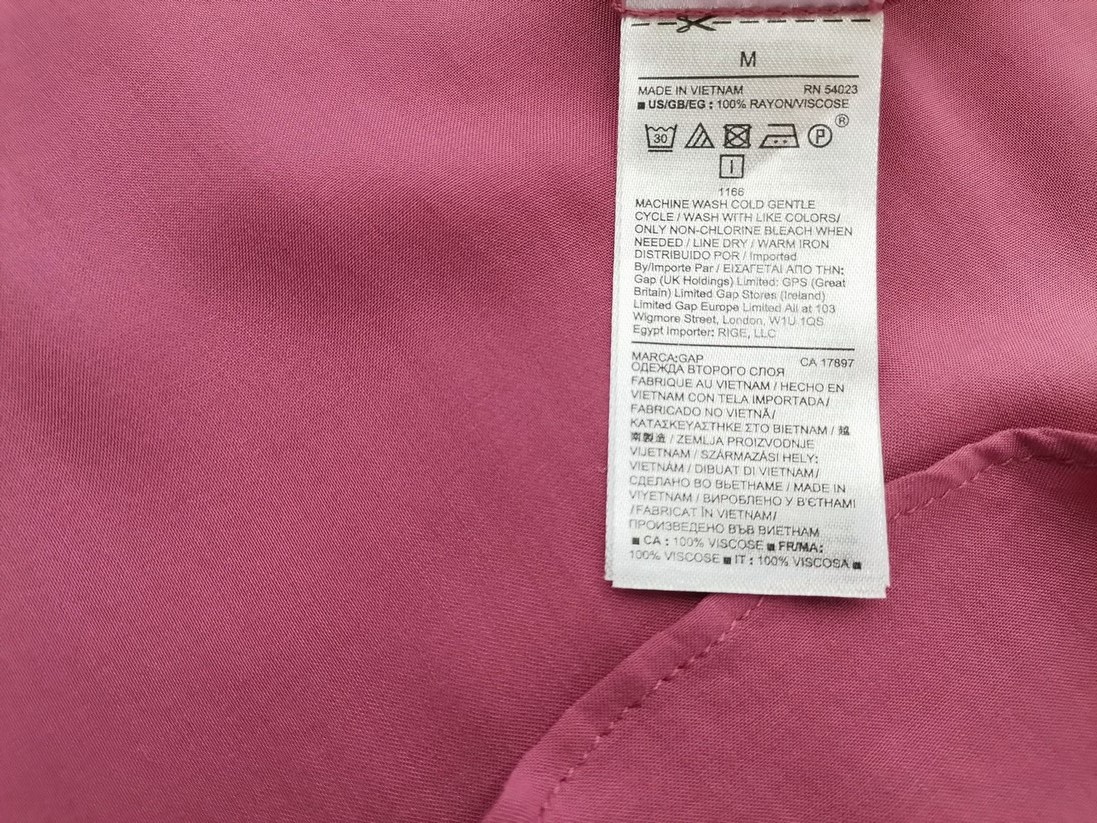 Gap Stl M Färg Rosa Rund urringning Blus Ärmlös Material Rayon 100%