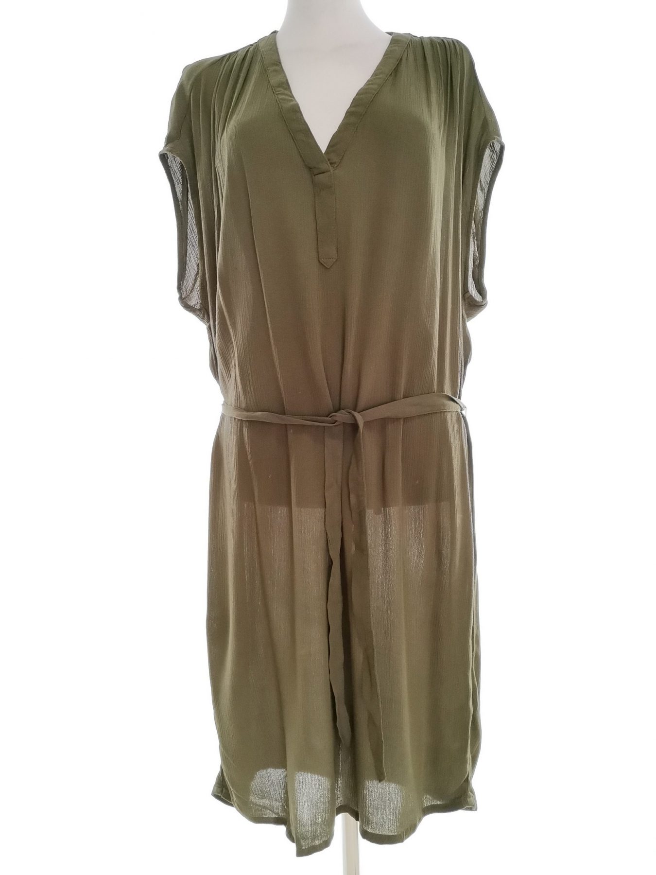 H&m Stl 36 Färg Khaki V-ringning Tunika blus Kortärmad Material Viskos 100%