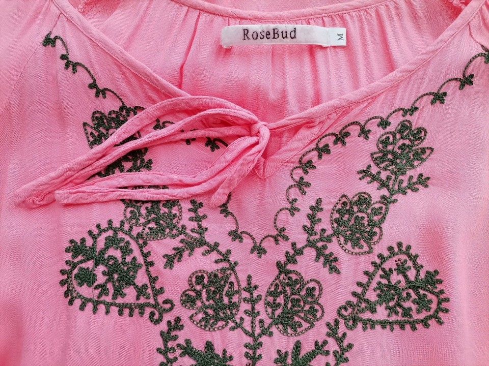 Rosebud Stl M Färg Rosa Rund urringning Blus Långärmad Material Viskos 100%