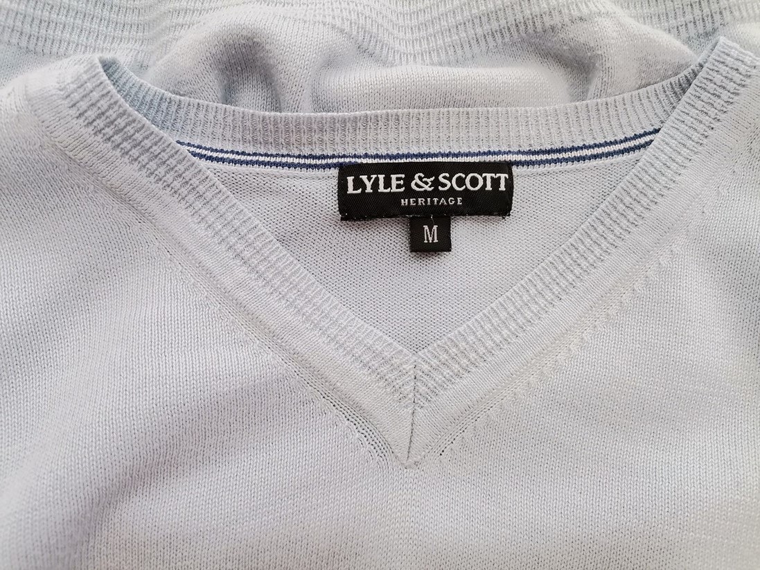 Lyle & Scott Stl M Färg Blå Herr Tröja Långärmad Material Bomull 100%