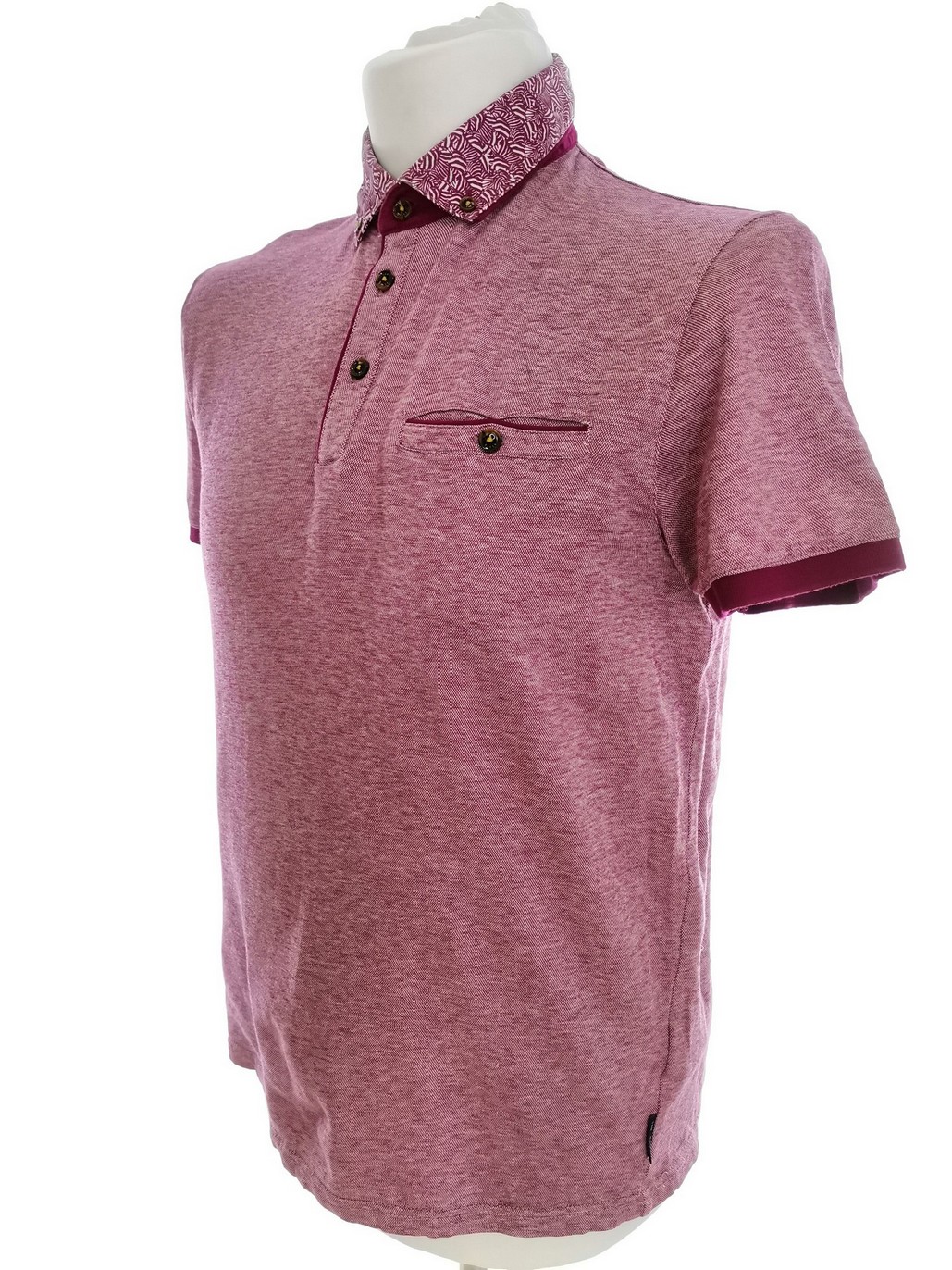 Ted Baker Stl 3 (L) Färg Purpur Krage Herr Polo Kortärmad Material Bomull 100%