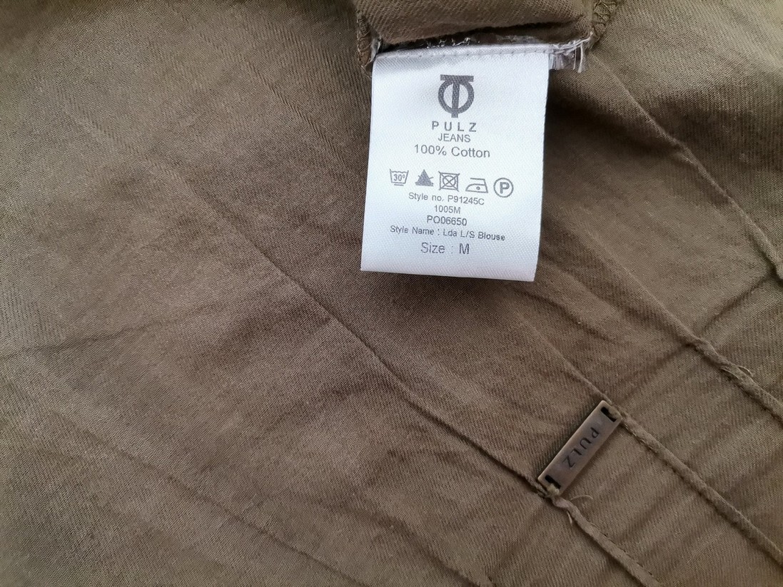 Pulz jeans Stl M Färg Khaki U-ringning Blus Långärmad Material Bomull 100%