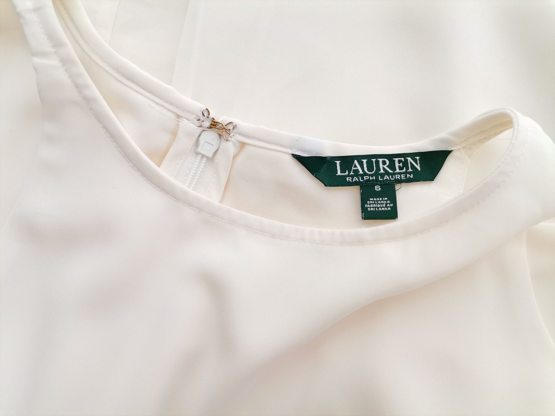 Lauren ralph lauren Stl 6 (34) Färg Elfenben Rund hals Blus Ärmlös