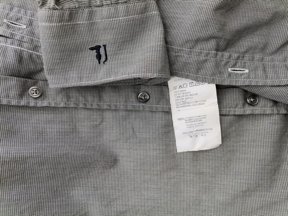 Trussardi jeans Stl 39 Färg Grå Krage Herr Skjorta, elegant Långärmad Material Bomull 100%