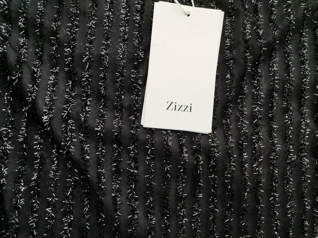 Zizzi Stl S (42/44) Färg Svart Ränder Rund urringning Tunika blus ärm 3/4