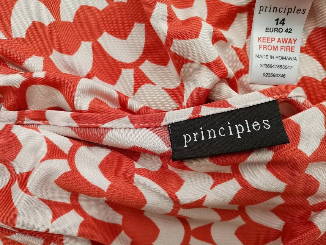 Principles Stl 14 (42) Färg Orange V-ringning Omlott Klänning ärm 3/4 Knälängd Material Viskos 100%