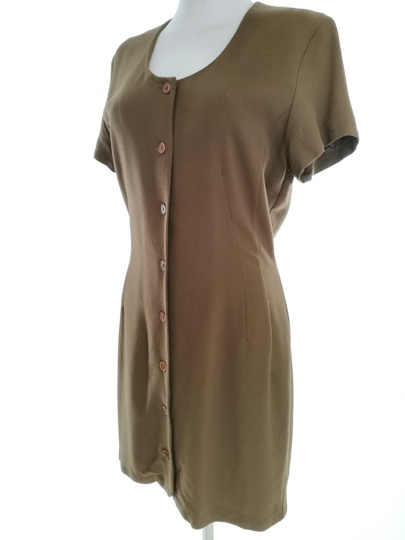 InWear Stl 36 Färg Khaki Rund urringning Stickad Klänning Kortärmad Knälängd Material Rayon