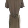 InWear Stl 36 Färg Khaki Rund urringning Stickad Klänning Kortärmad Knälängd Material Rayon