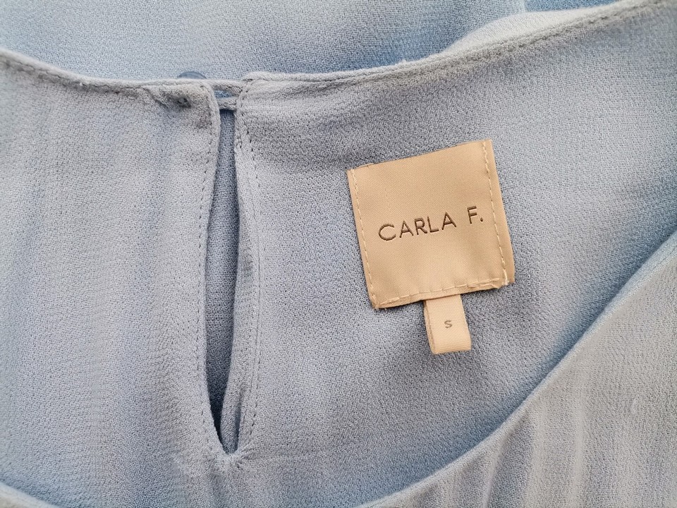 Carla F Stl S Färg Blå Rund urringning Blus Ärmlös Material Rayon 100%