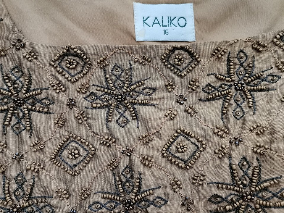 Kaliko Stl 16 (42) Färg Brun Kvadratisk urringning Blus Ärmlös Material Siden 100%