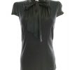 Karen MILLEN Stl 10 (38) Färg Svart Mock turtle Blus Kortärmad Material Viskos