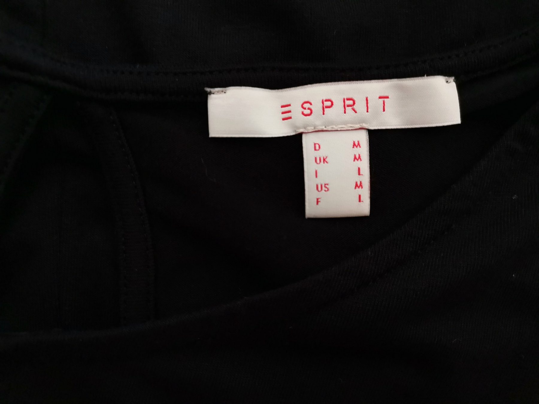 Esprit Stl M Färg Svart Rund urringning A-linje Klänning ärm 3/4 Midi Material Viskos