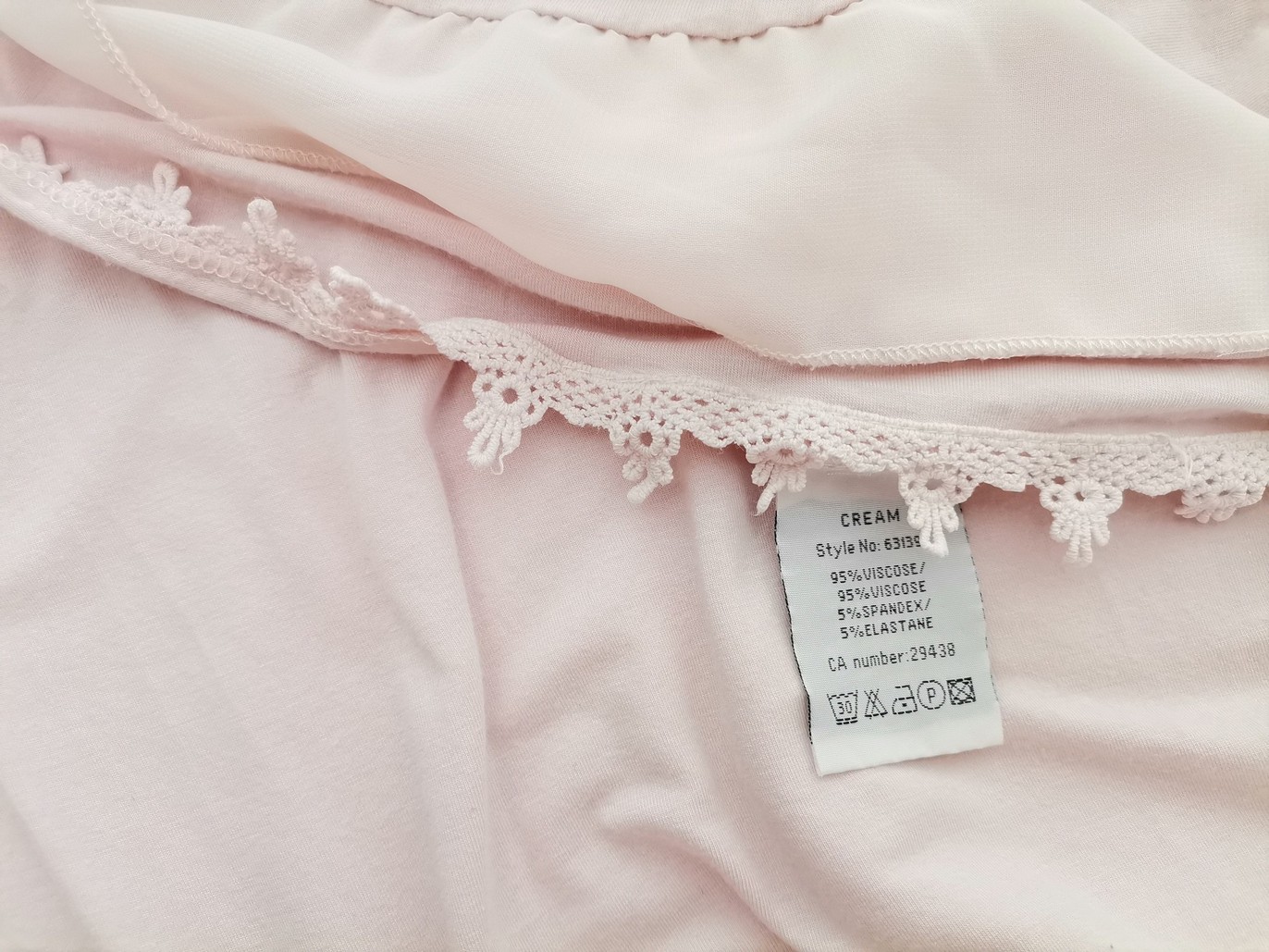 Cream Stl XXL Färg Rosa U-ringning Tunika blus Ärmlös Material Viskos