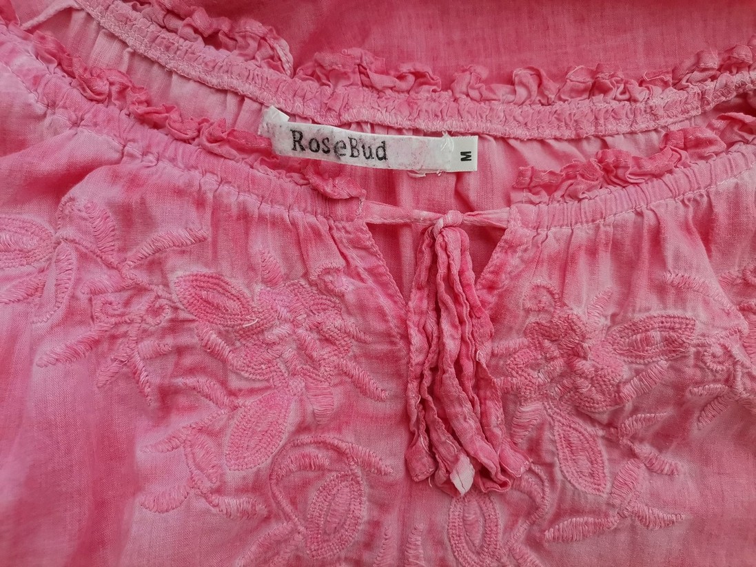 Rosebud Stl M Färg Rosa Keyhole Crew Neck Blus Kortärmad Material Bomull 100%