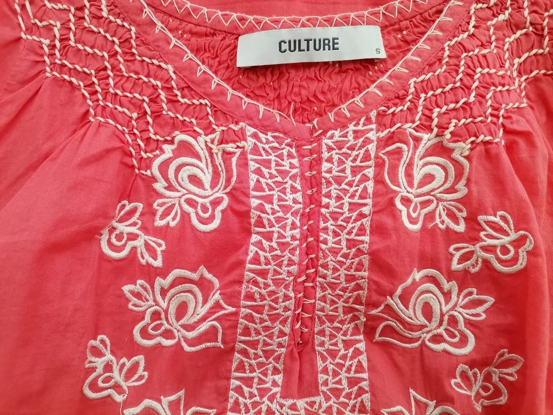 Culture Stl S Färg Rosa Rund urringning Tunika blus Kortärmad Material Bomull 100%