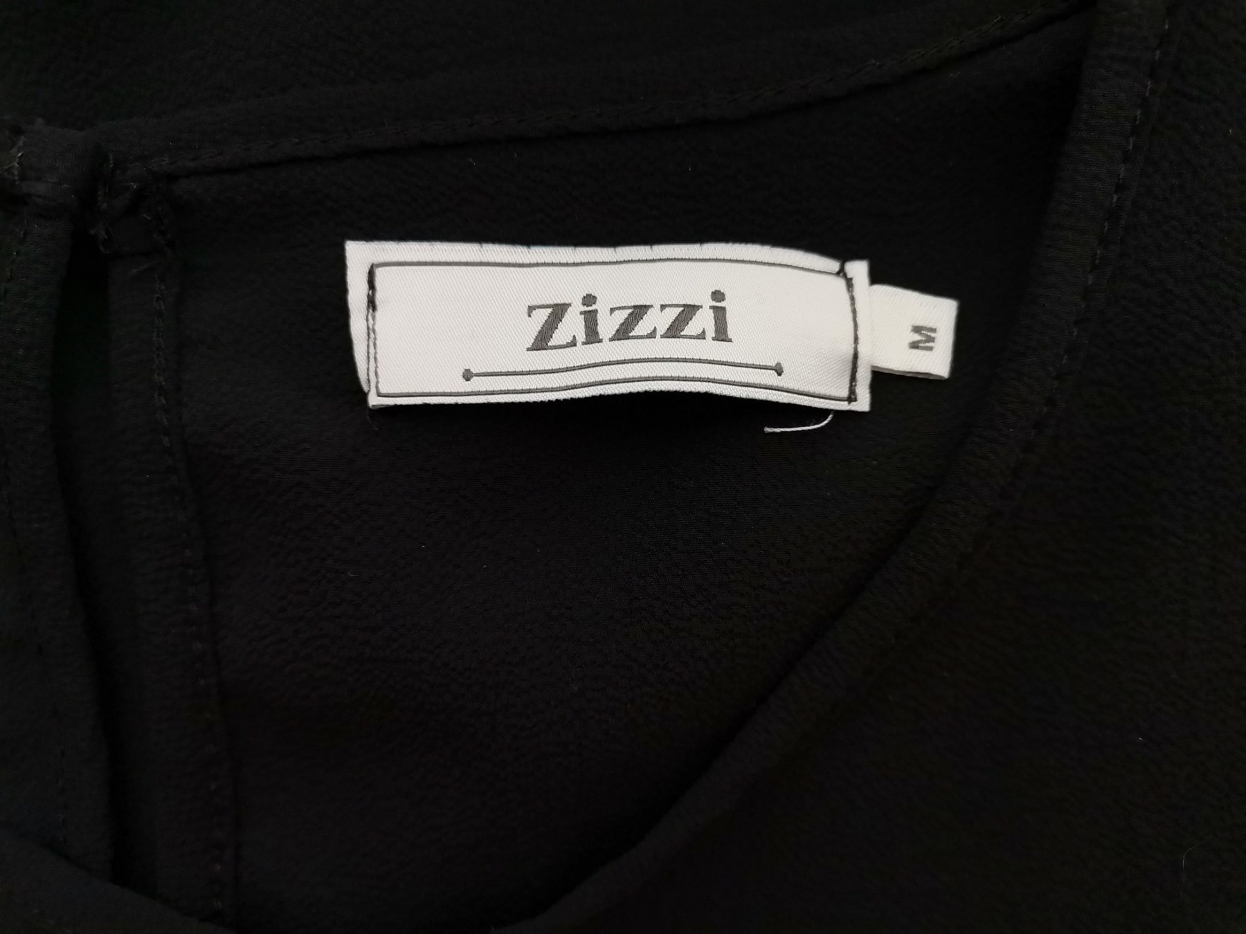 Zizzi Stl M Färg Svart Rund urringning Tunika blus ärm 3/4