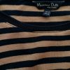 Massimo dutti Stl XS Färg Brun Ränder Rund urringning Blus Långärmad