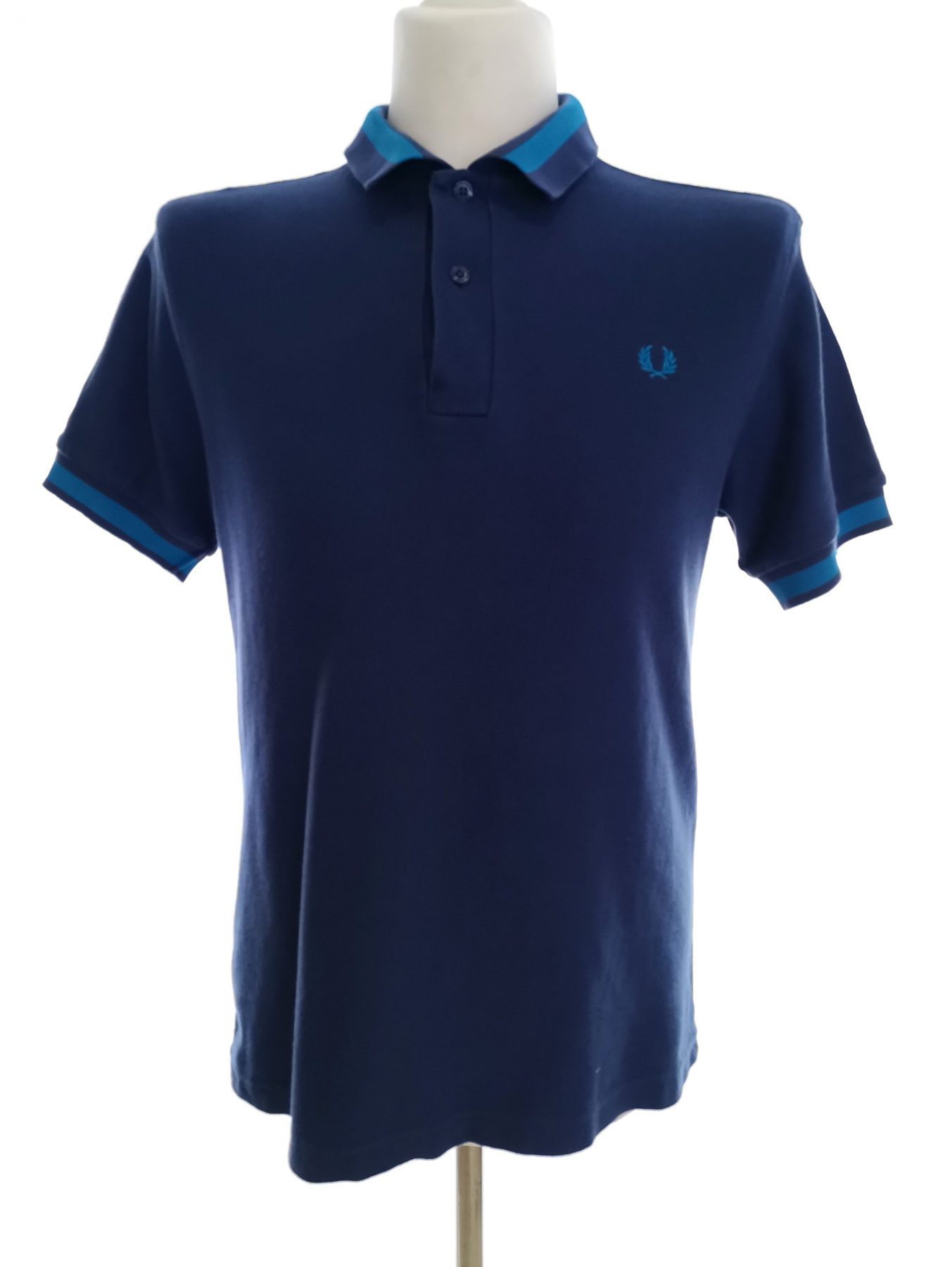 Fred Perry Stl M Färg Marinblå Krage Herr Polo Kortärmad Material Bomull 100%