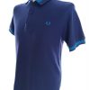 Fred Perry Stl M Färg Marinblå Krage Herr Polo Kortärmad Material Bomull 100%