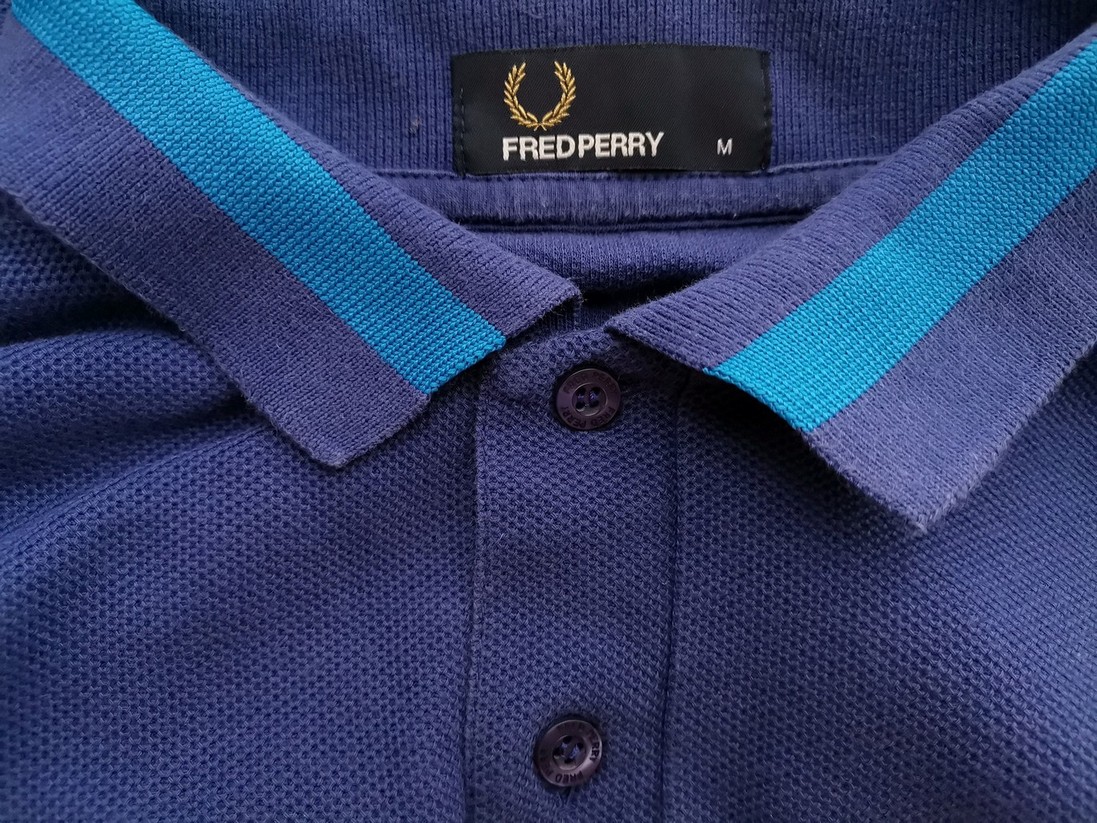 Fred Perry Stl M Färg Marinblå Krage Herr Polo Kortärmad Material Bomull 100%