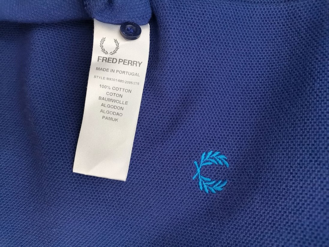 Fred Perry Stl M Färg Marinblå Krage Herr Polo Kortärmad Material Bomull 100%