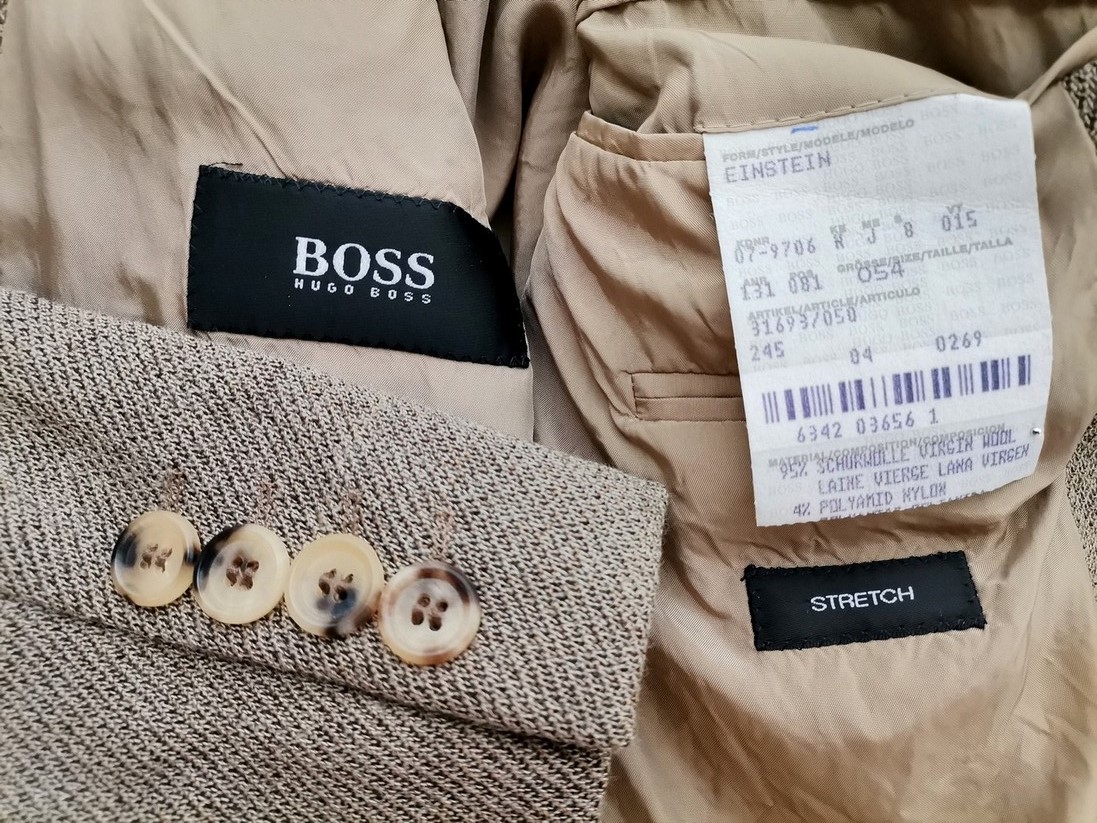 Hugo Boss Stl 54 (XL) Färg Beige Herr Kavaj Långärmad Material Jungfrulig ull