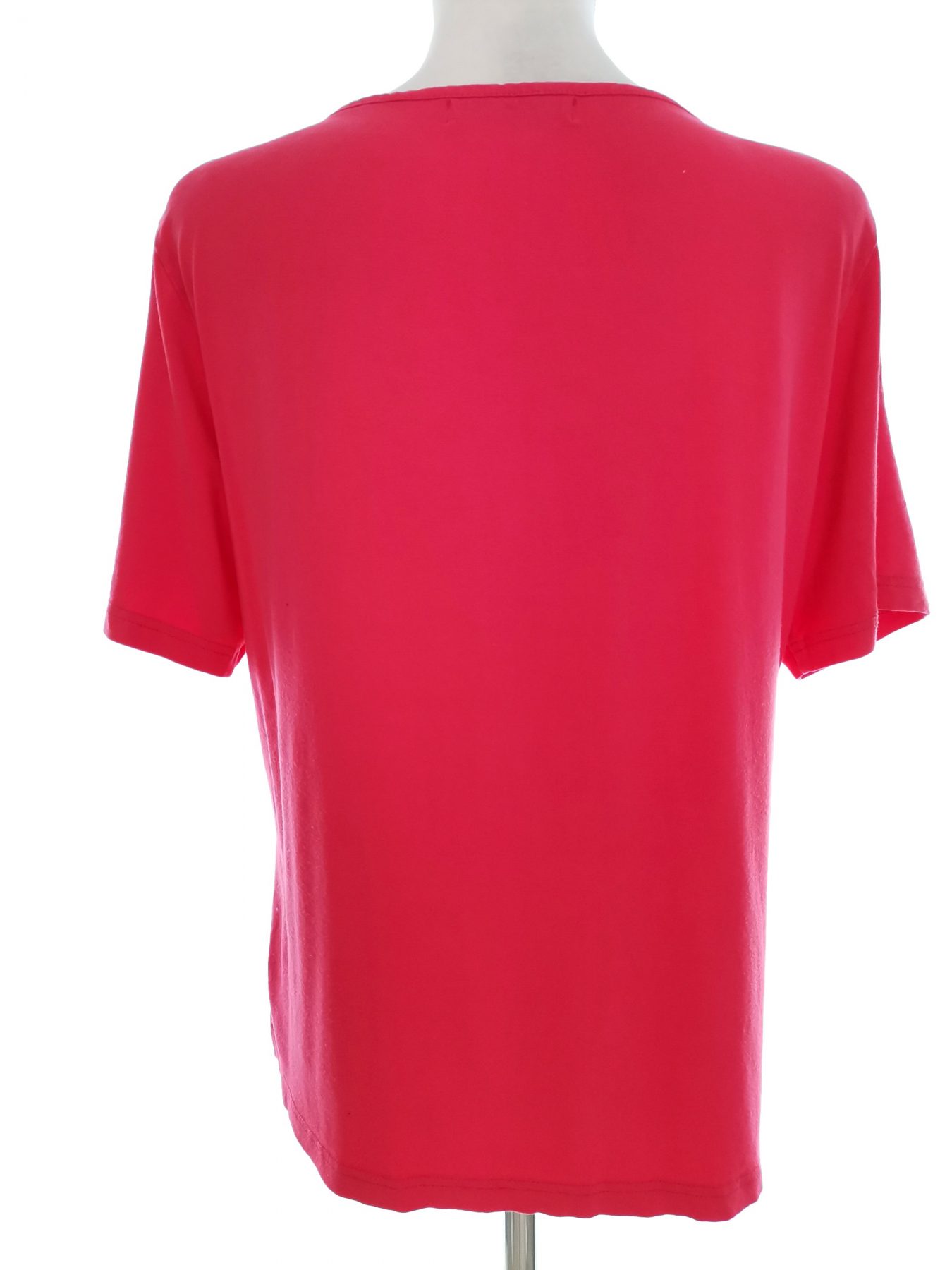 2 Biz Stl XL Färg Rosa Keyhole Crew Neck Blus Kortärmad Material Viskos